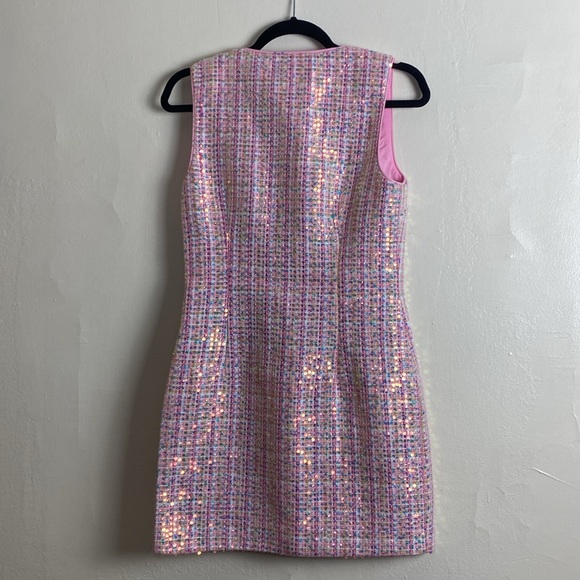 Endless Rose Tweed Pink Sequin Dress - Picture 4 of 5